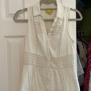 Anthropologie Maeve ivory sleeveless dress